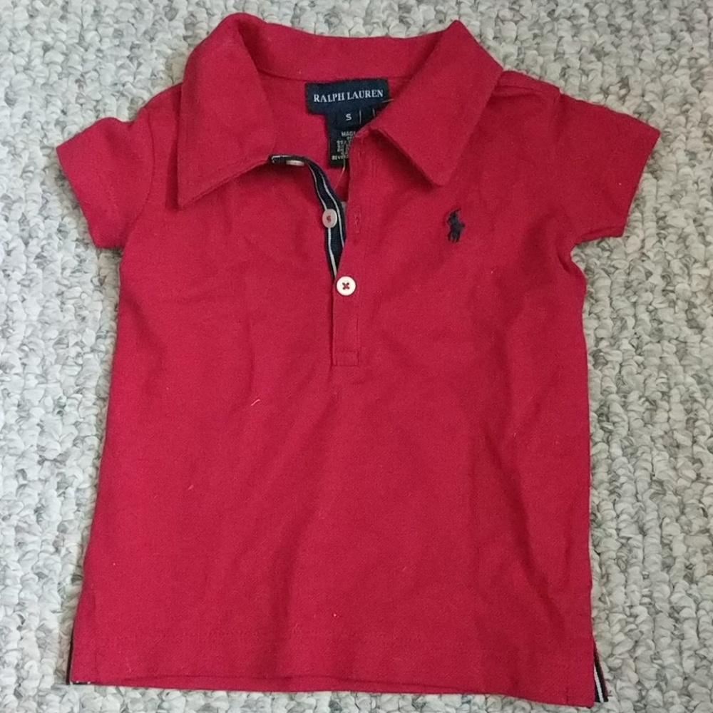 Ralph Lauren baby red Polo with grosgrain ribbon